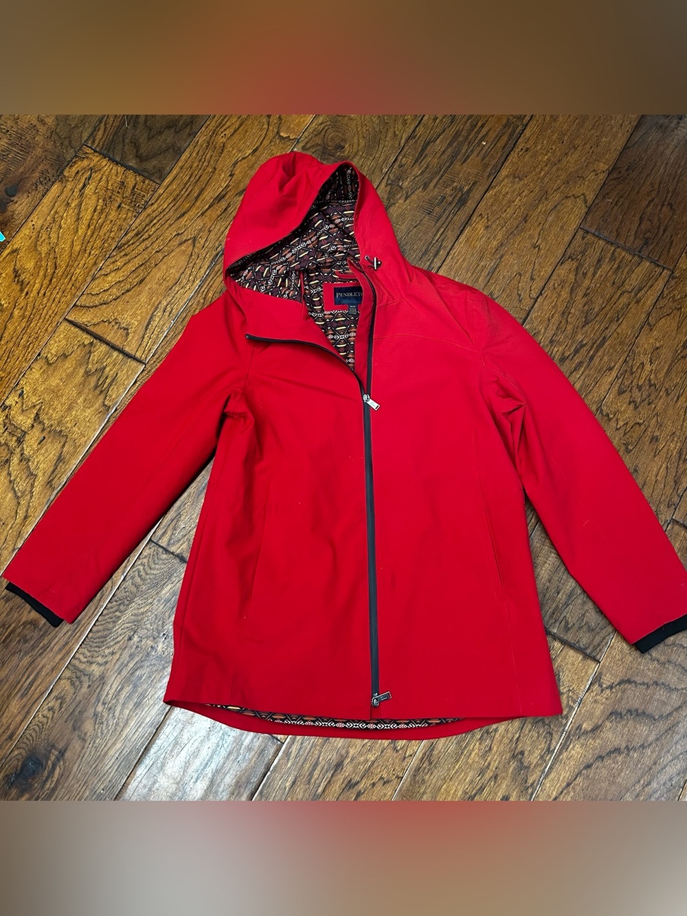 women's Pendleton hooded rain jacket southwestern gorpcore outdoors